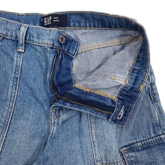 GAP Baggy super wide double cargo jeans women’s 4 27R skater street style trendy - Picture 4 of 13